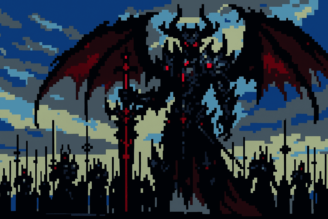 Demon leading an army