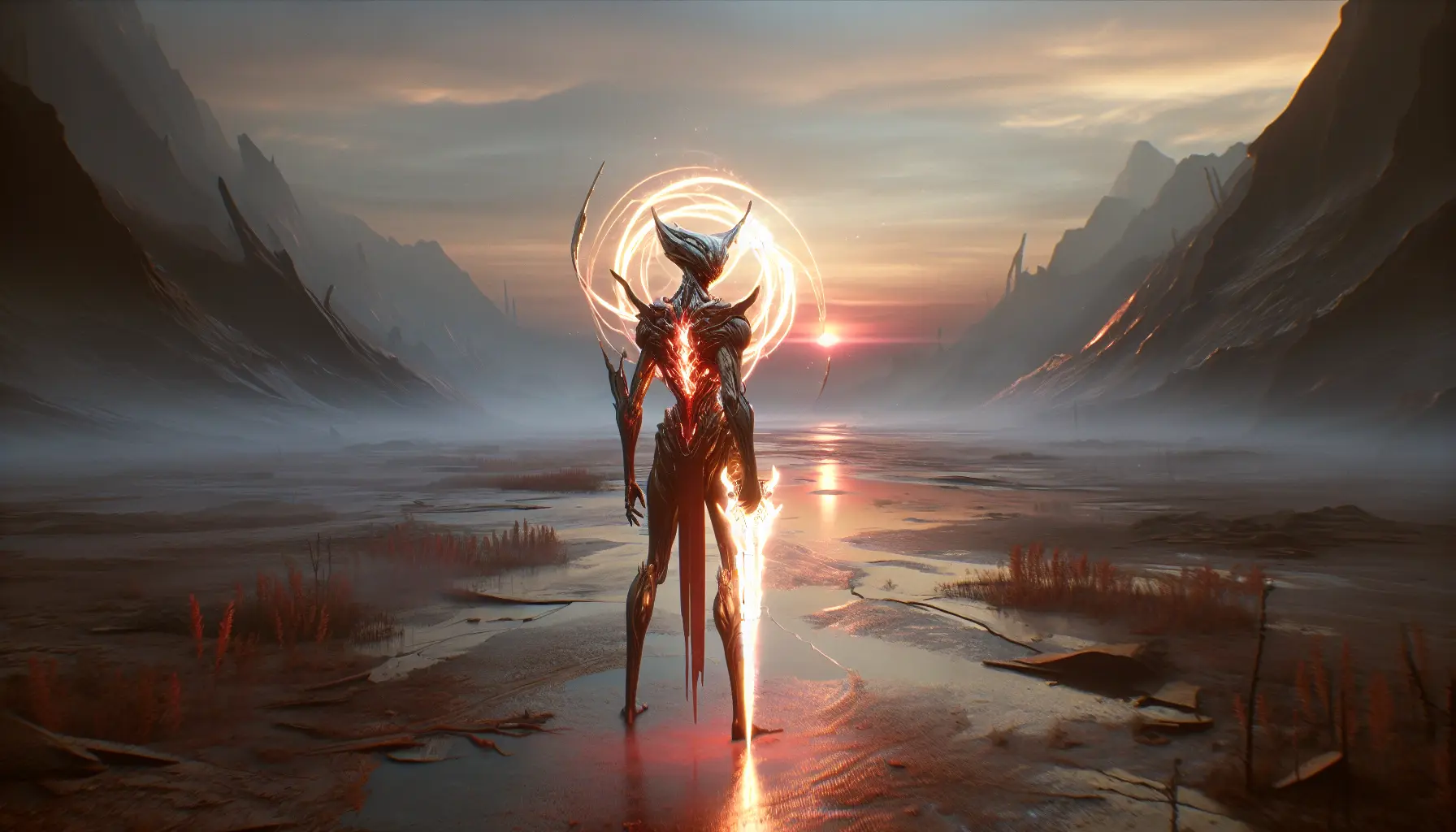 Post-apocalyptic alien story scene